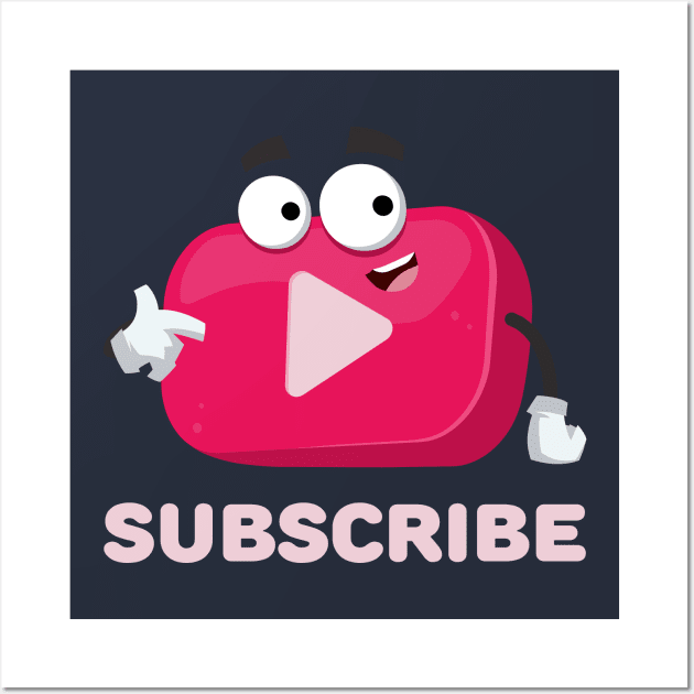 cartoon video player vlog icon subscribe Wall Art by VizRad